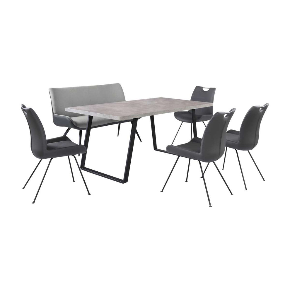 Coronado 6 Piece Gray Rectangular Dining Set By Armen Living | Dining Sets | Modishstore - 2
