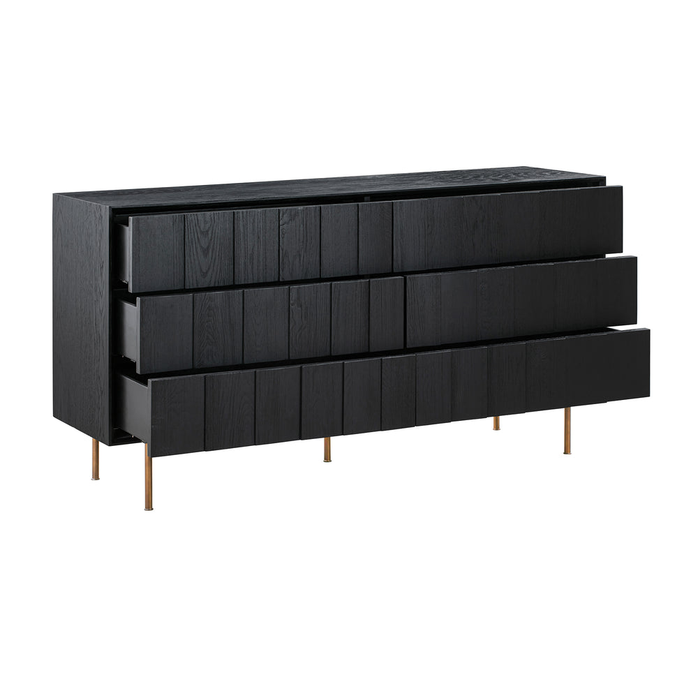 Carnaby King 4 Piece Bedroom Set in Black Brushed Oak Wood By Armen Living | Bedroom Sets | Modishstore - 6