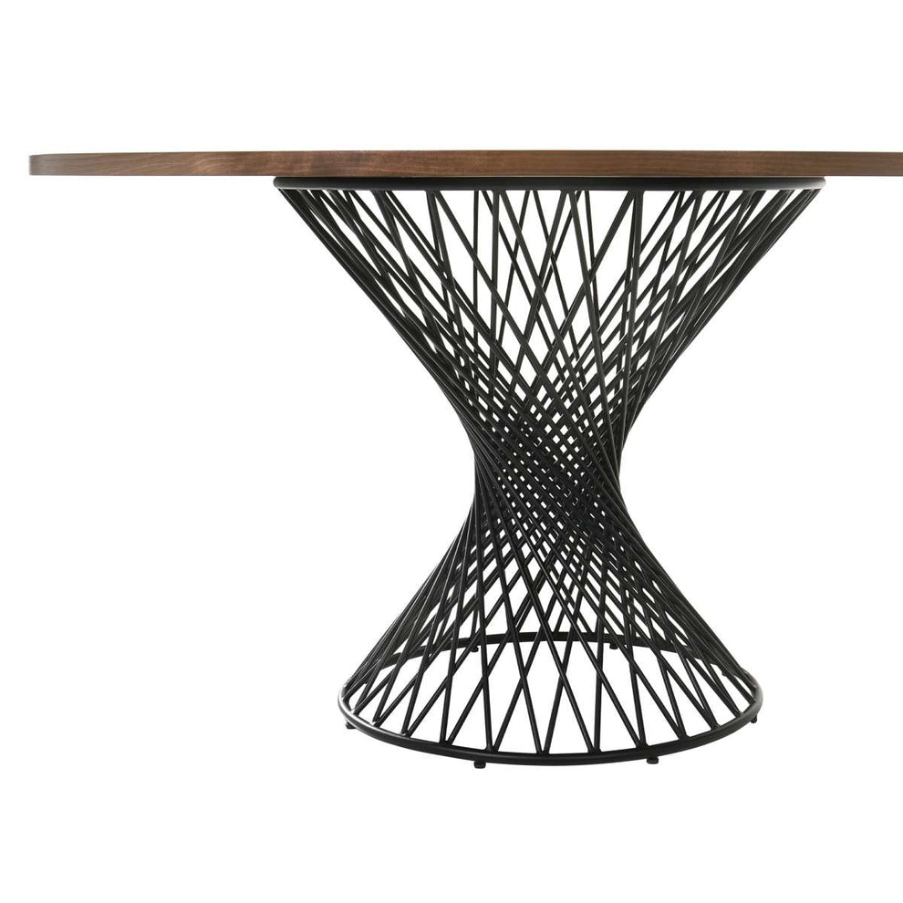 Cirque and Rowan 5 Piece Walnut Round Dining Set By Armen Living | Dining Sets | Modishstore - 5