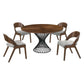 Cirque and Polly 5 Piece Walnut Round Dining Set By Armen Living | Dining Sets | Modishstore