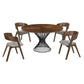 Cirque and Jackie 5 Piece Walnut Round Dining Set By Armen Living | Dining Sets | Modishstore