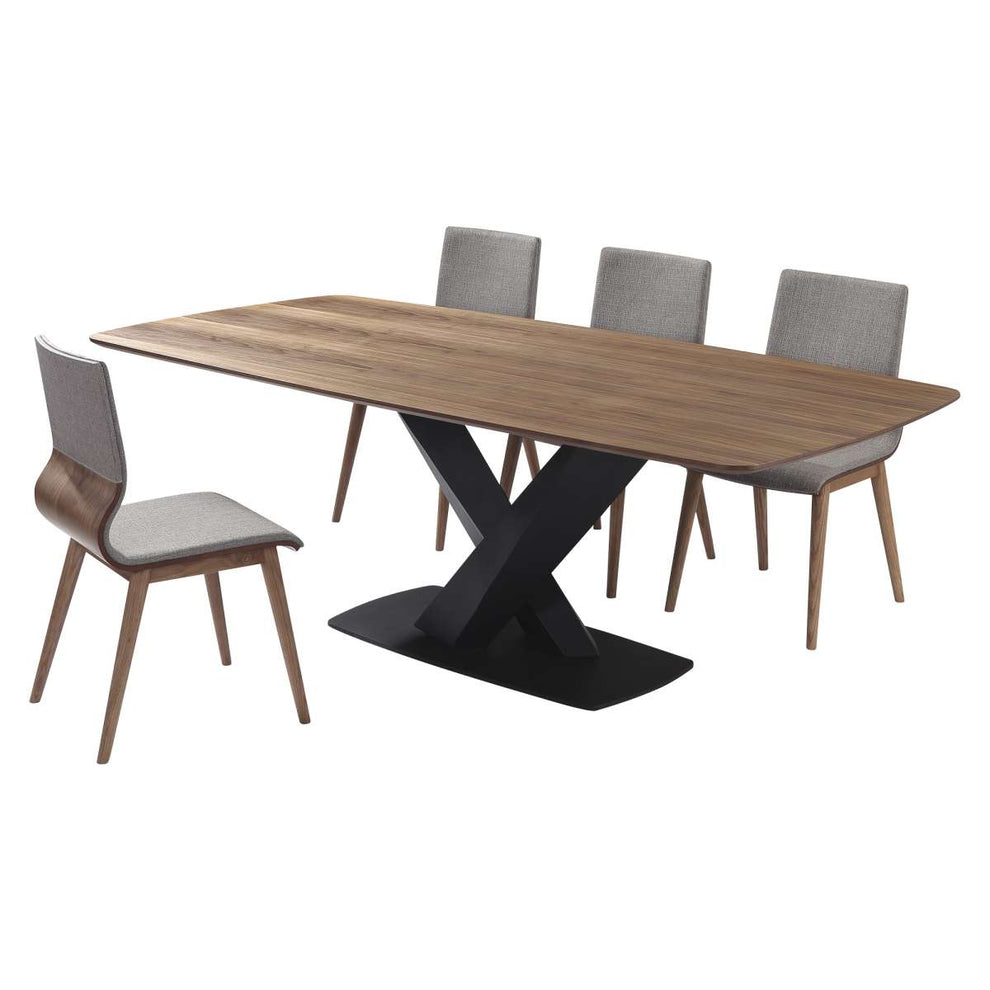Everett Mid-Century Walnut Wood 5 Piece Dining Set By Armen Living | Dining Sets | Modishstore - 2