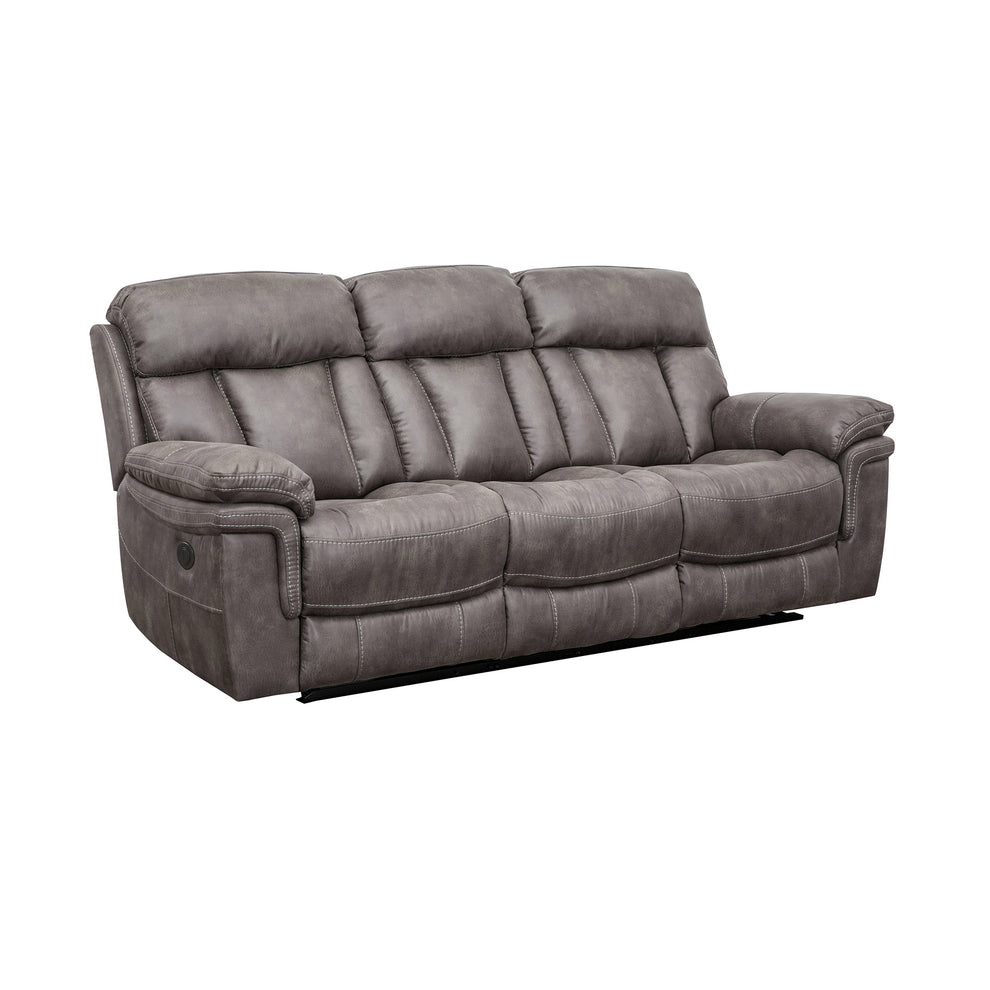 Estelle Power Reclining 2 Piece Sofa and Recliner Set in Gunmetal Fabric By Armen Living | Sofa Set | Modishstore - 6
