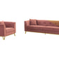 Everest 2 Piece Blush Fabric Upholstered Sofa & Chair Set By Armen Living | Sofas |  Modishstore  - 2