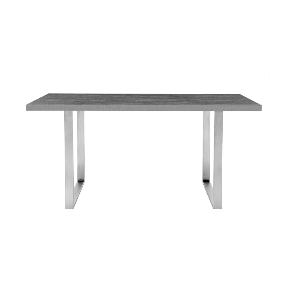 Fenton and Pacific 5 Piece Modern Rectangular Dining Set with Metal Base in Gray Melamine Wood and Gray Fabric By Armen Living | Dining Sets | Modishstore - 5
