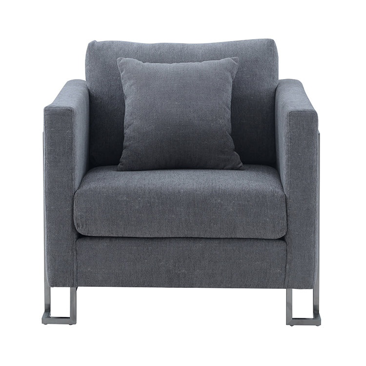 Heritage 2 Piece Gray Fabric Upholstered Sofa & Chair Set By Armen Living | Sofas |  Modishstore  - 6