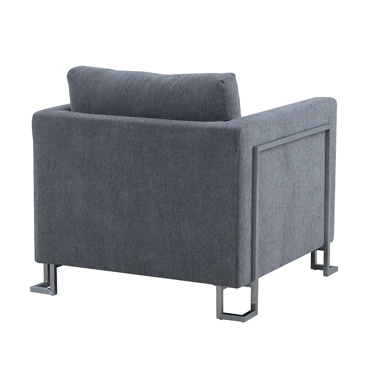 Heritage 2 Piece Gray Fabric Upholstered Sofa & Chair Set By Armen Living | Sofas |  Modishstore  - 5