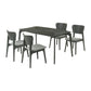 Kalia 5 Piece Wood Dining Set in Gray Finish with Gray Fabric By Armen Living | Dining Sets | Modishstore - 2