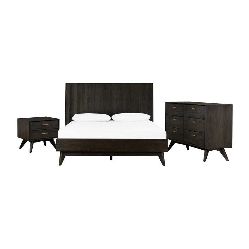 Cusco 3 Piece Acacia Queen Bed and Nightstands Bedroom Set By Armen Living | Bedroom Sets | Modishstore