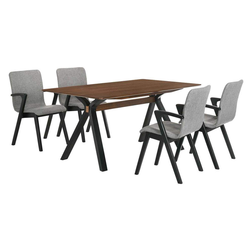 Laredo and Varde 5 Piece Black Rectangular Dining Set By Armen Living | Dining Sets | Modishstore - 2