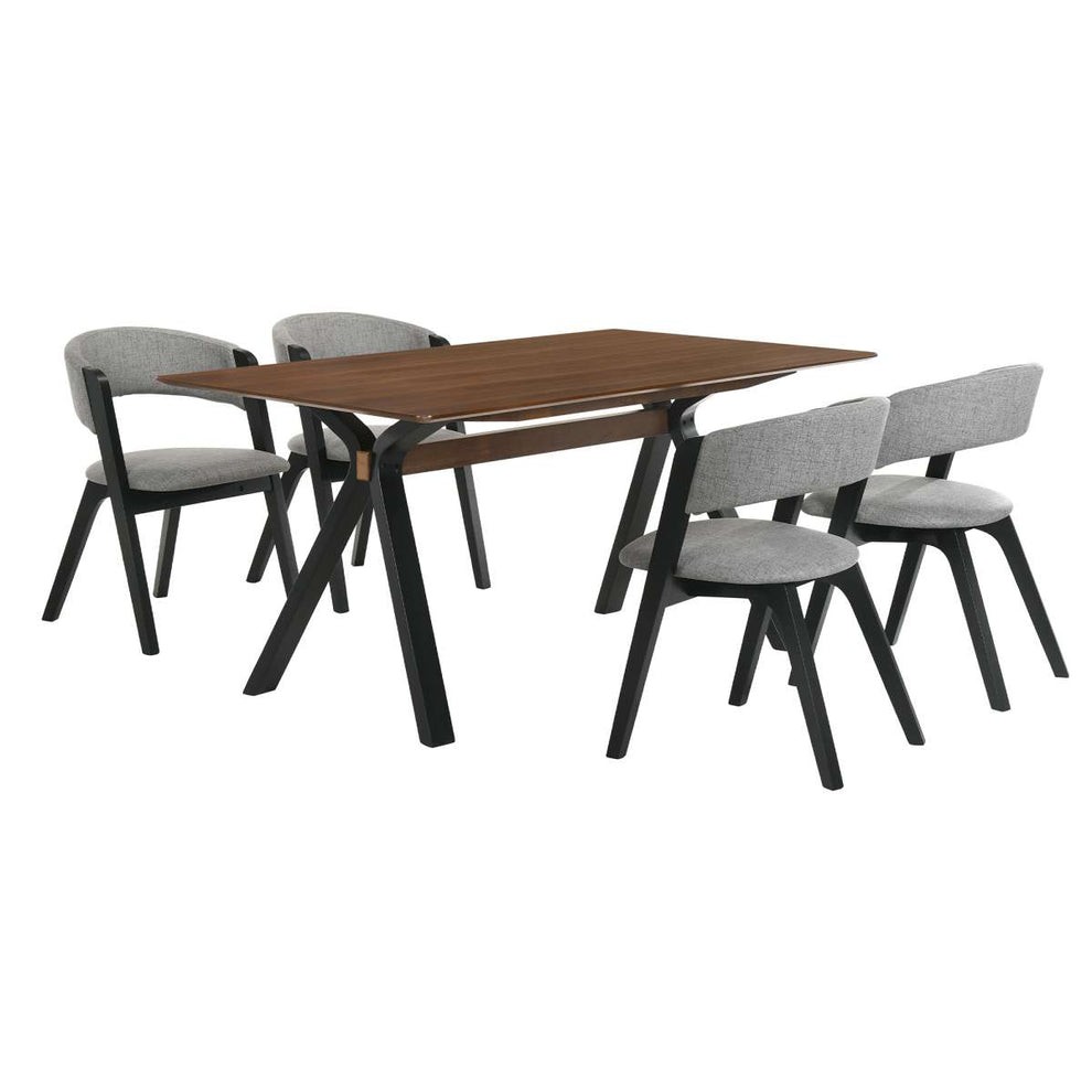 Laredo and Rowan 5 Piece Black Rectangular Dining Set By Armen Living | Dining Sets | Modishstore - 2