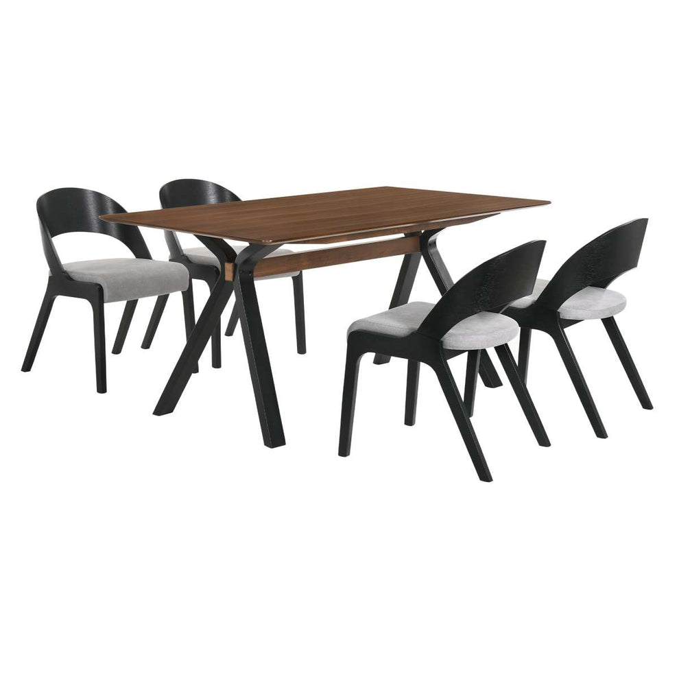 Laredo and Polly 5 Piece Black Rectangular Dining Set By Armen Living | Dining Sets | Modishstore - 2
