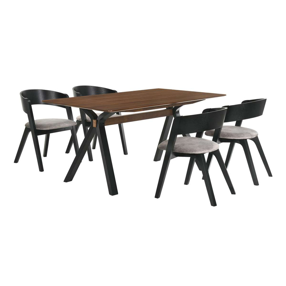 Laredo and Jackie 5 Piece Black Rectangular Dining Set By Armen Living | Dining Sets | Modishstore - 2