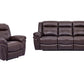 Marcel Manual Reclining 2 Piece Sofa and Recliner Set in Dark Brown Leather By Armen Living | Sofa Set | Modishstore - 2