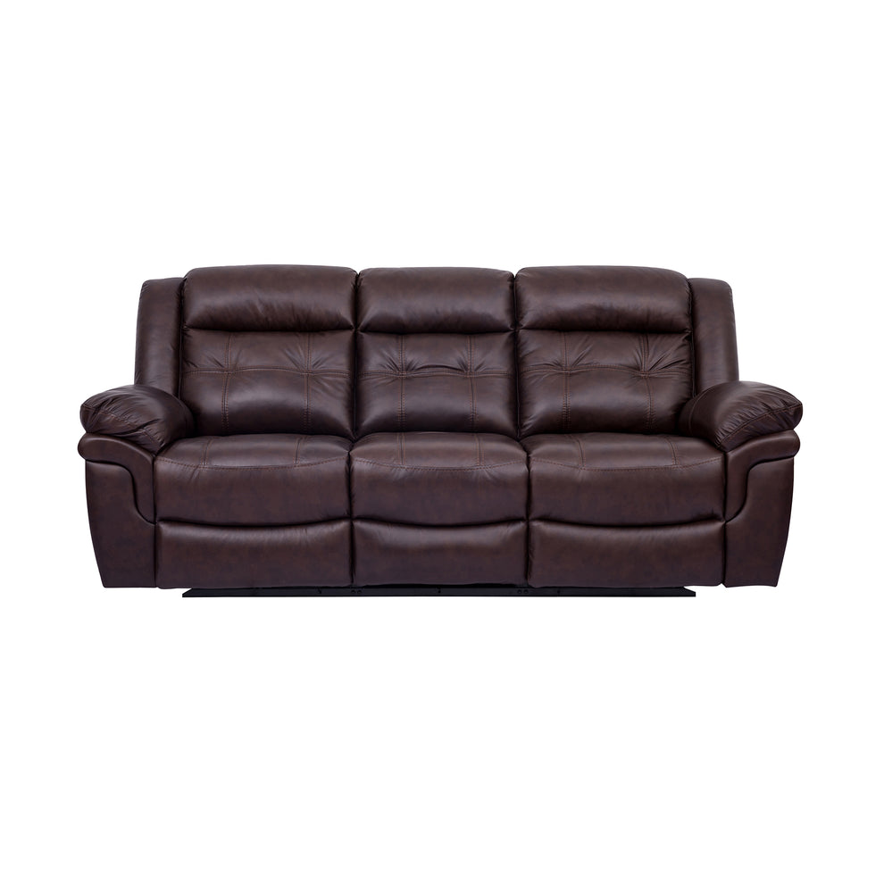 Marcel Manual Reclining 2 Piece Sofa and Recliner Set in Dark Brown Leather By Armen Living | Sofa Set | Modishstore - 3