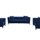 Melange 3 Piece Blue Velvet Living Room Seating Set By Armen Living | Sofas |  Modishstore  - 2