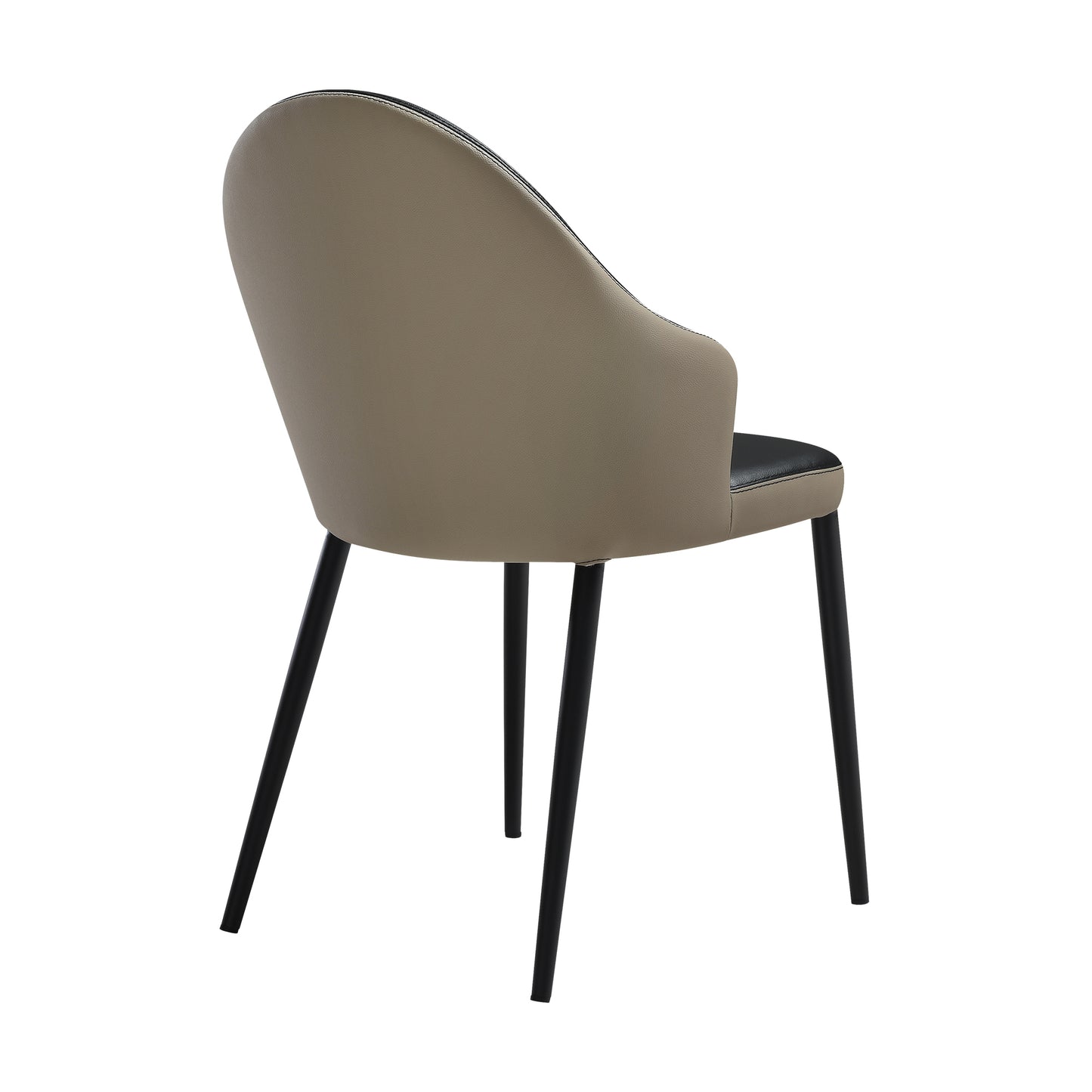 Milena Rocco 5 Piece Extendable Dining Set with Taupe Gray and Black Faux Leather Chairs By Armen Living | Dining Sets | Modishstore - 4