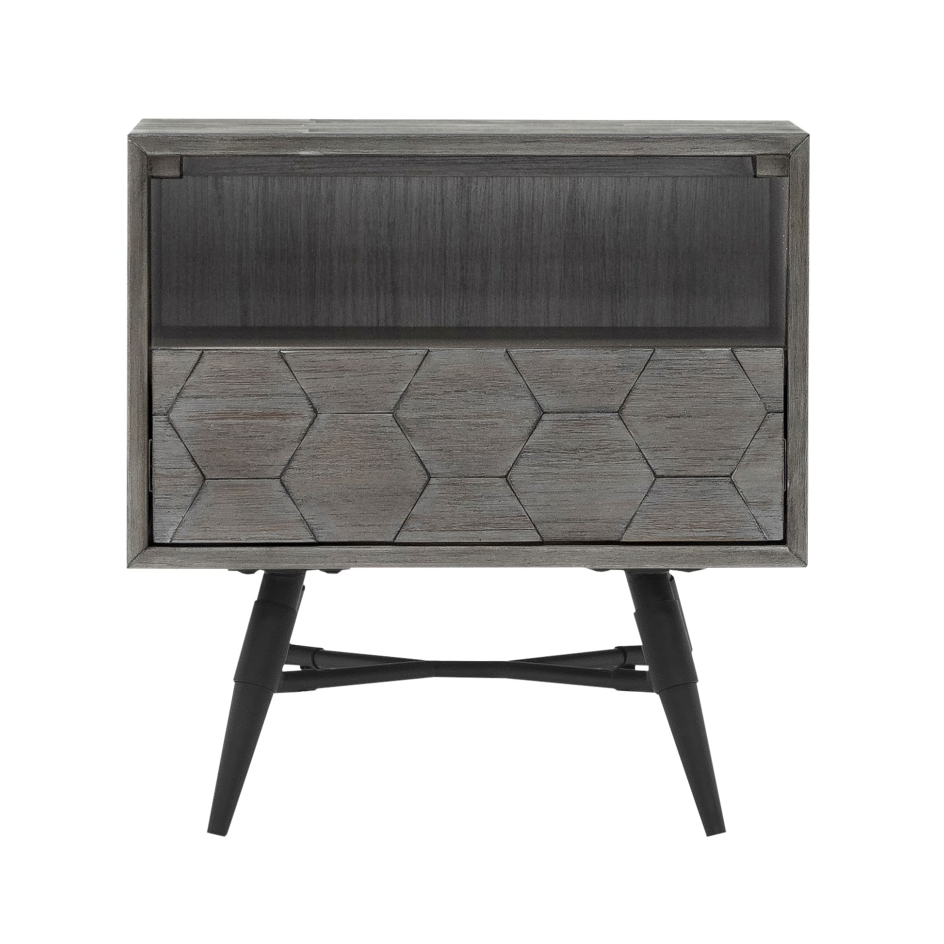 Makena 4 Piece King Bedroom Set in Grey Acacia Wood By Armen Living | Bedroom Sets | Modishstore - 7