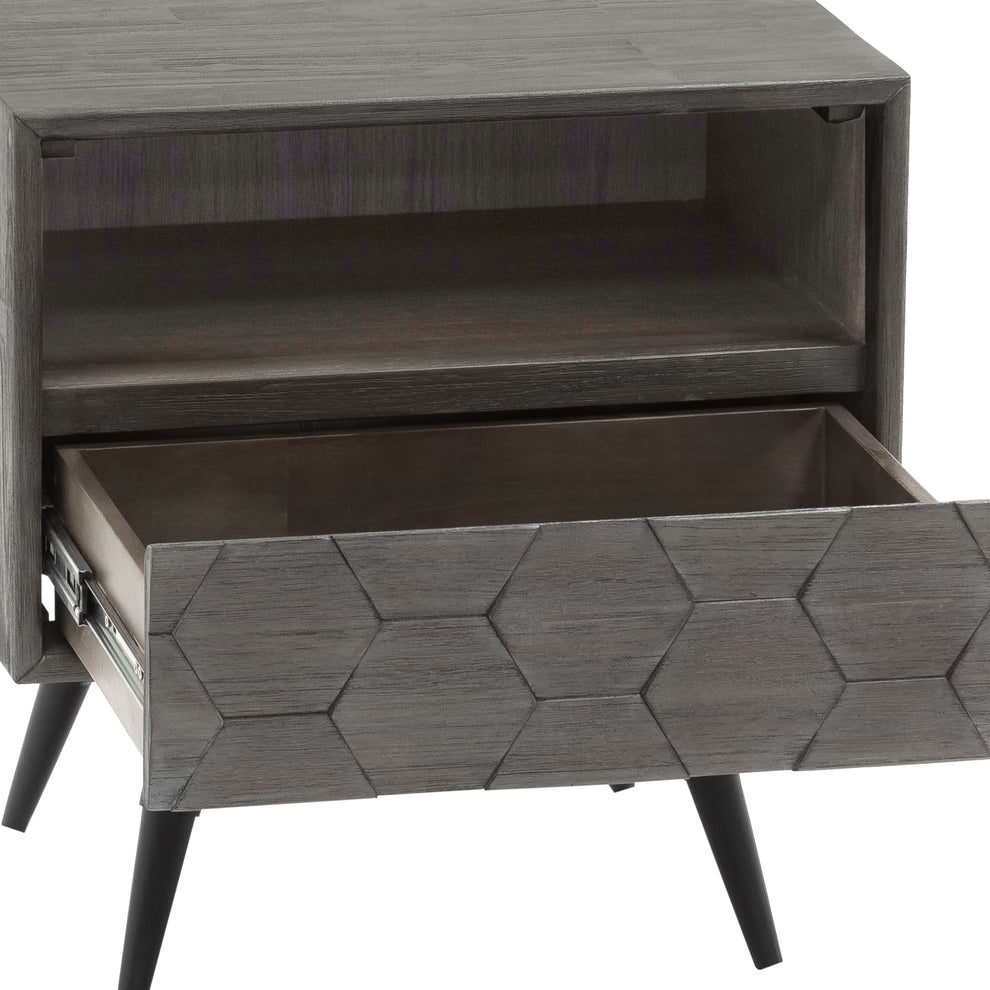 Makena 3 Piece Queen Bedroom Set in Grey Acacia Wood By Armen Living | Bedroom Sets | Modishstore - 9