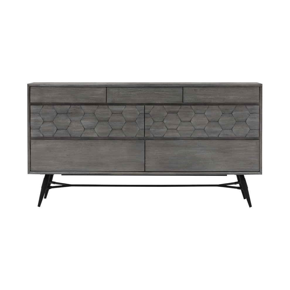 Makena 4 Piece Queen Bedroom Set in Grey Acacia Wood By Armen Living | Bedroom Sets | Modishstore - 5