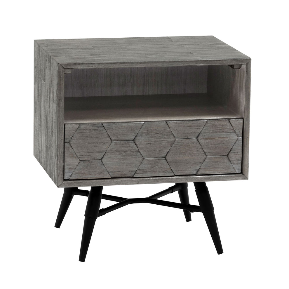 Makena 4 Piece Queen Bedroom Set in Grey Acacia Wood By Armen Living | Bedroom Sets | Modishstore - 10