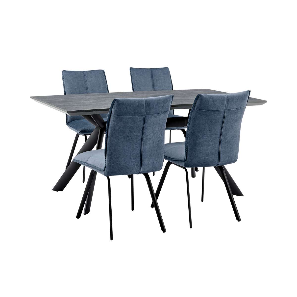 Margot and Blue Rylee 5 Piece Modern Rectangular Dining Set By Armen Living | Dining Sets | Modishstore - 2