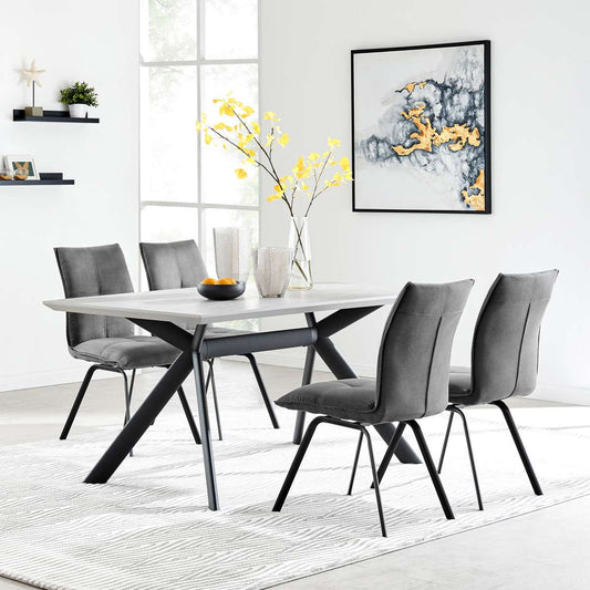 Margot and Charcoal Rylee 5 Piece Modern Rectangular Dining Set By Armen Living | Dining Sets | Modishstore