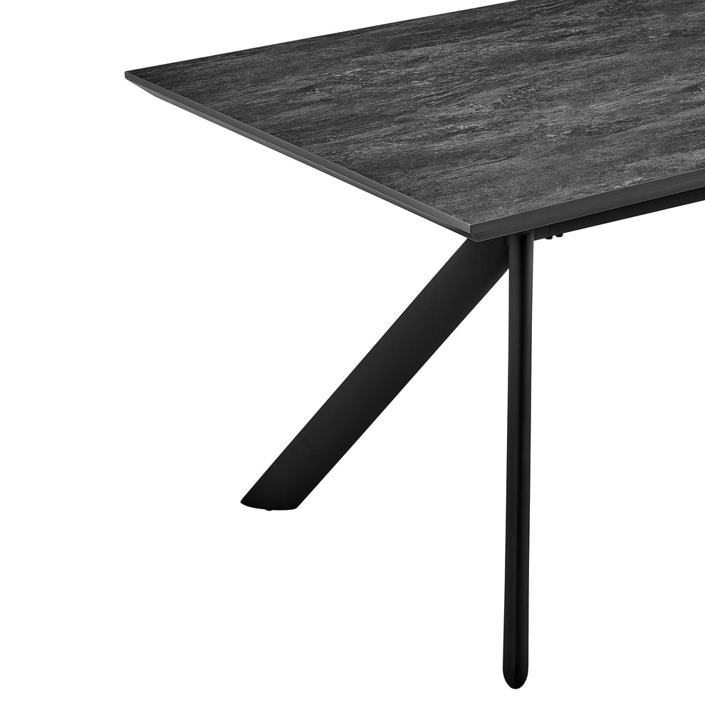 Margot and Rylee 7 Piece Modern Rectangular Dining Set in Black Melamine Wood and Blue Fabric By Armen Living | Dining Sets | Modishstore - 8