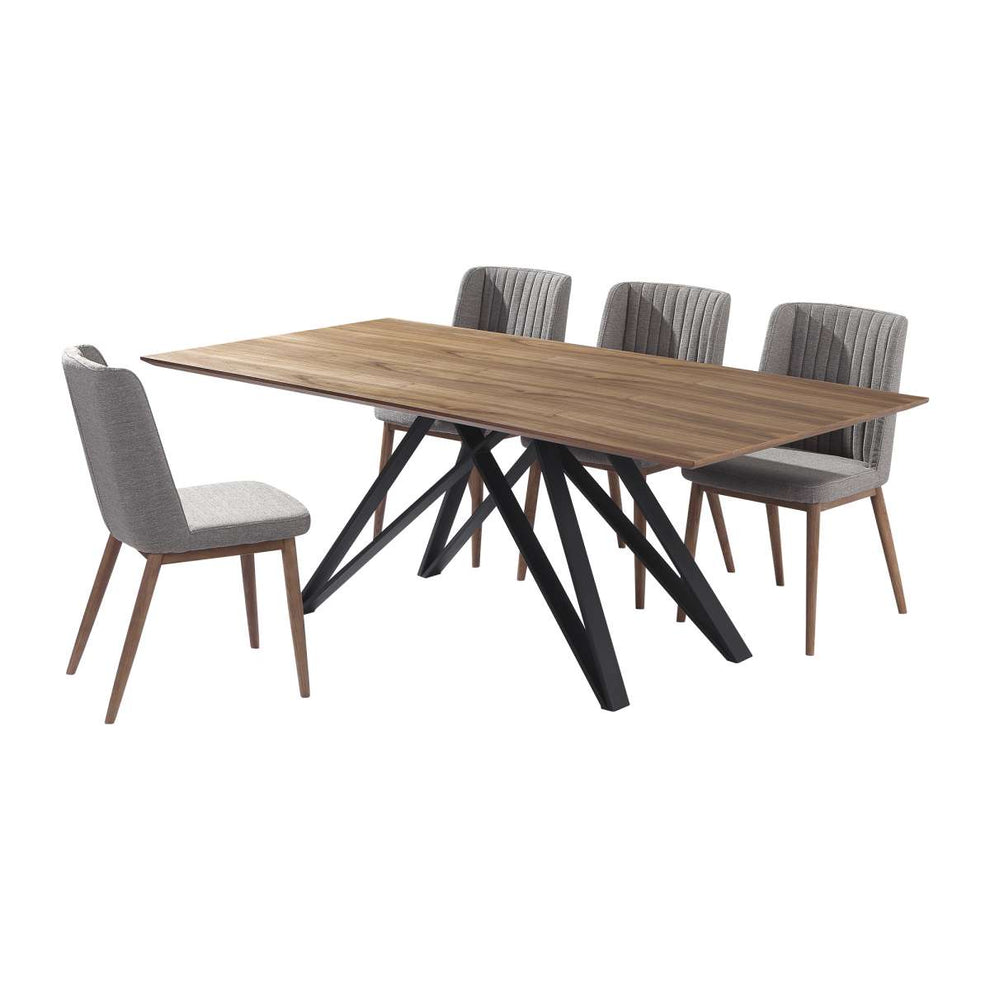 Wade Mid-Century Walnut Wood 5 Piece Dining Set By Armen Living | Dining Sets | Modishstore - 2