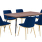 Messina Blue Velvet 7 Piece Rectangular Dining Set By Armen Living | Dining Sets | Modishstore - 2