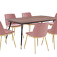 Messina Pink Velvet 7 Piece Rectangular Dining Set By Armen Living | Dining Sets |  Modishstore 