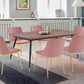 Messina Pink Velvet 7 Piece Rectangular Dining Set By Armen Living | Dining Sets |  Modishstore  - 2