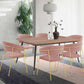 Messina and Nara Pink Velvet 7 Piece Rectangular Dining Set By Armen Living | Dining Sets |  Modishstore 