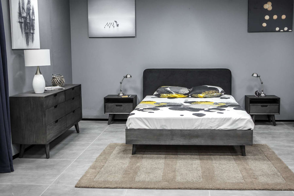 Mohave 3 Piece Acacia King Bed and Nightstands Bedroom Set By Armen Living | Bedroom Sets | Modishstore - 2
