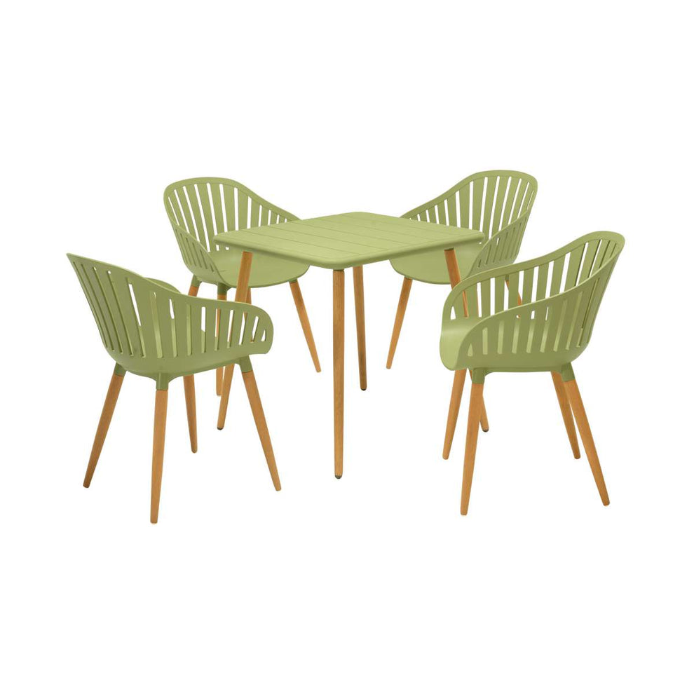 Nassau Outdoor 5 Piece Green Eucalyptus Dining Set By Armen Living | Outdoor Dining Sets |  Modishstore  - 29