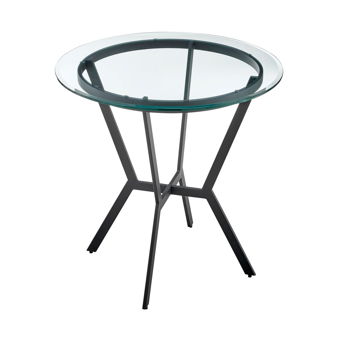 Naomi and Lorin 4-Piece Counter Height Dining Set in Black Metal and Grey Faux Leather By Armen Living | Dining Sets | Modishstore - 6