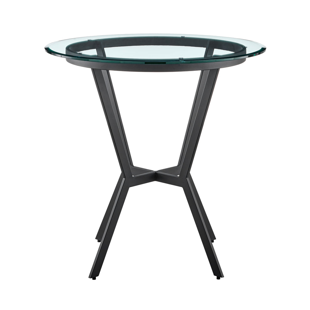 Naomi and Lorin 5-Piece Counter Height Dining Set in Black Metal and Grey Faux Leather By Armen Living | Dining Sets | Modishstore - 5