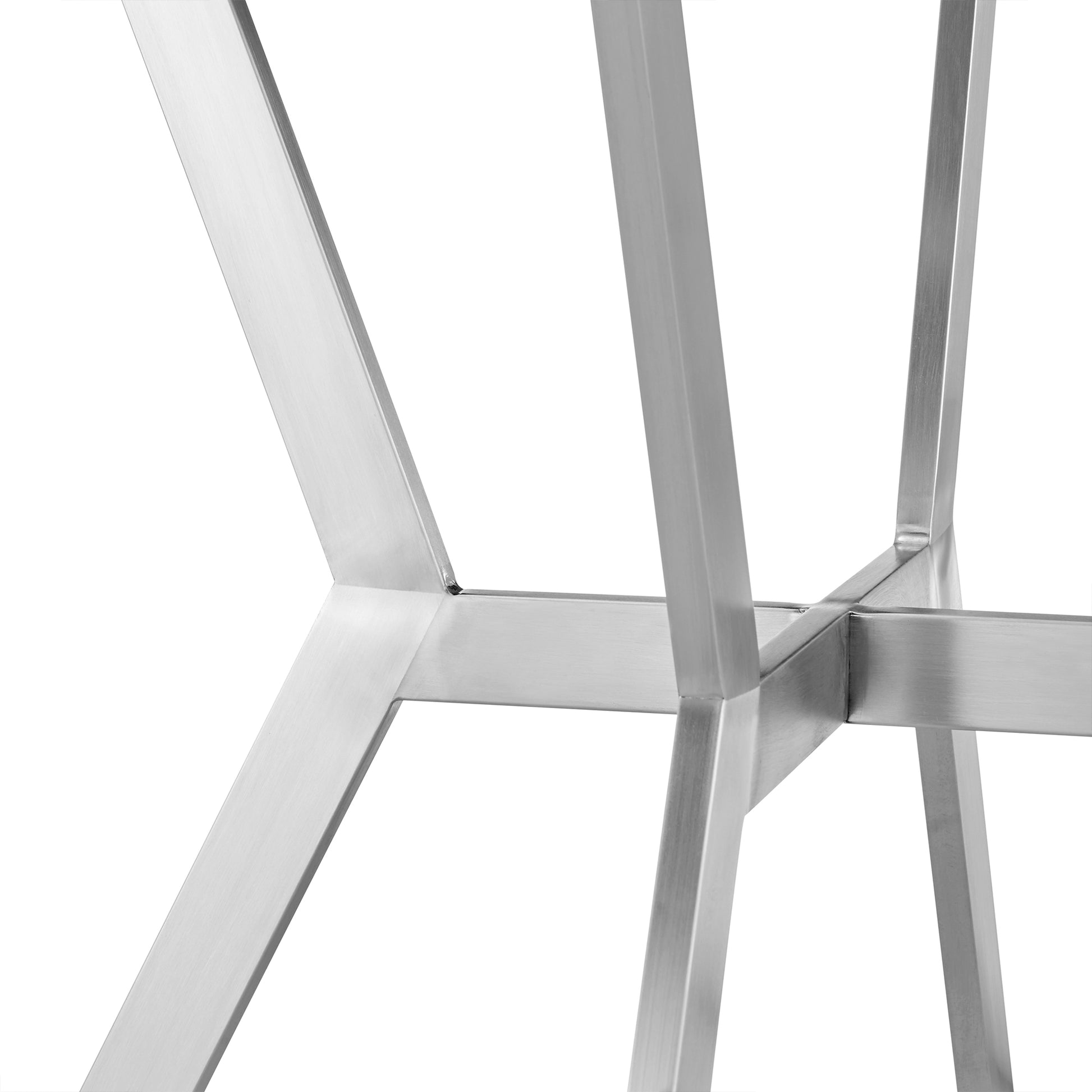 Naomi and Livingston 5-Piece Counter Height Dining Set in Brushed Stainless Steel and Grey Faux Leather By Armen Living | Dining Sets | Modishstore - 8