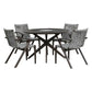 Oasis and Brielle Outdoor 5 Piece Dark Eucalyptus and Concrete Dining Set By Armen Living | Outdoor Sofas, Loveseats & Sectionals |  Modishstore  - 2