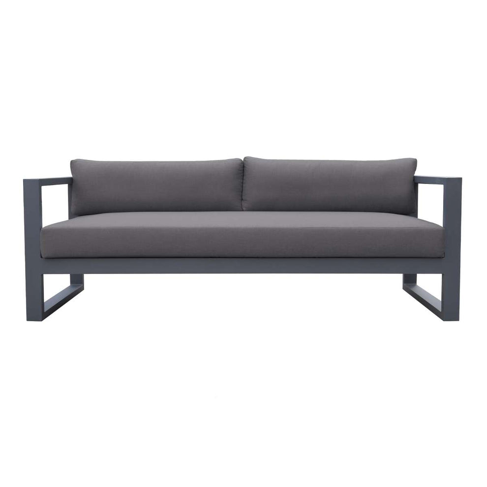 Aelani Outdoor 4 piece Set in Dark Grey Finish and Charcoal Cushions By Armen Living | Outdoor Sofas, Loveseats & Sectionals |  Modishstore  - 5