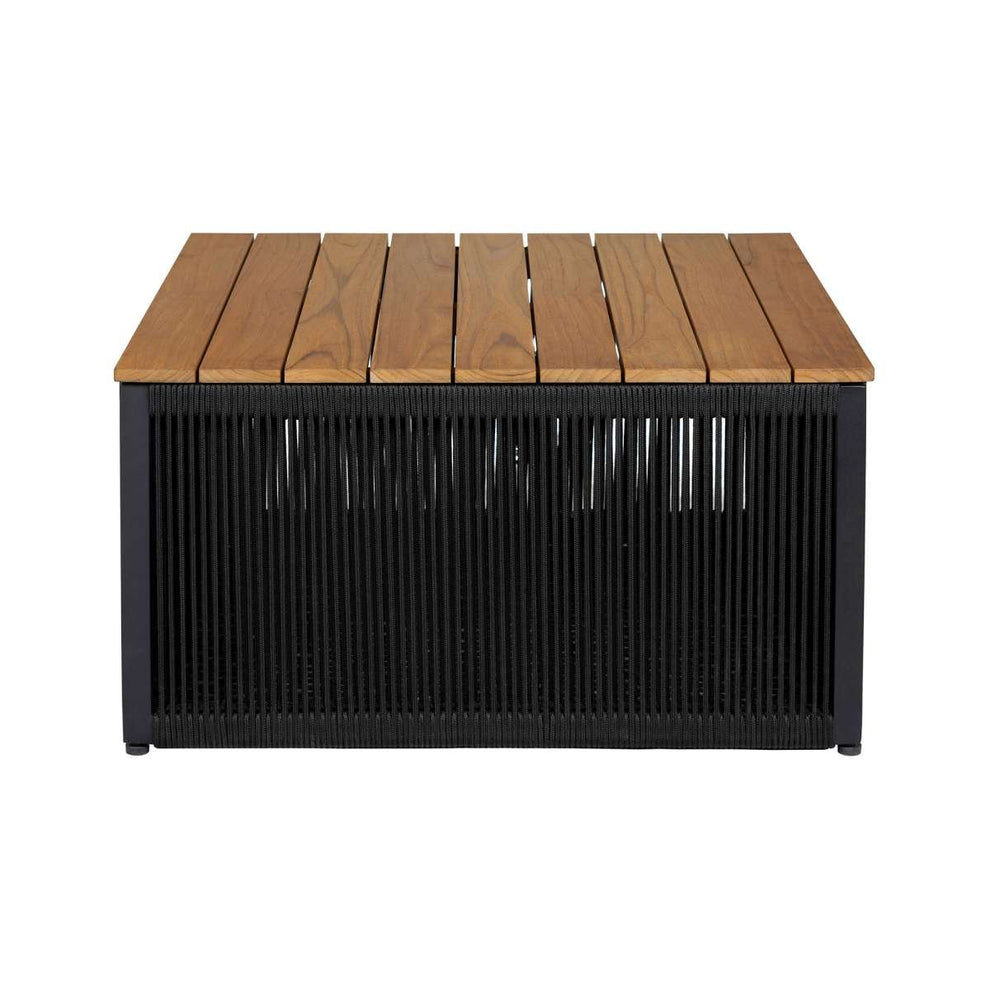 Artesia Outdoor Patio 4 Piece Conversation Set in Teak Wood and Black Rope with Dark Gray Olefin Cushions By Armen Living | Outdoor Sofas, Loveseats & Sectionals | Modishstore - 9