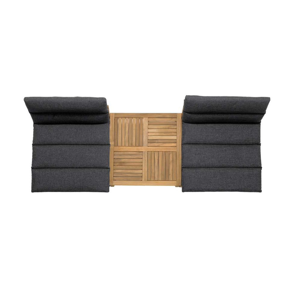 Arno Outdoor 3 Piece Teak Wood Seating Set in Charcoal Olefin By Armen Living | Outdoor Sofas, Loveseats & Sectionals |  Modishstore  - 2