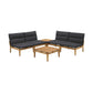Arno Outdoor 6 Piece Teak Wood Seating Set in Charcoal Olefin By Armen Living | Outdoor Sofas, Loveseats & Sectionals |  Modishstore  - 2