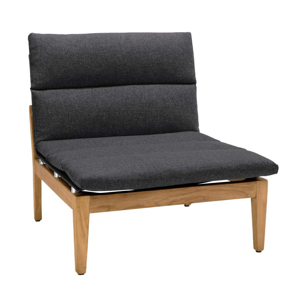 Arno Outdoor 6 Piece Teak Wood Seating Set in Charcoal Olefin By Armen Living | Outdoor Sofas, Loveseats & Sectionals |  Modishstore  - 3