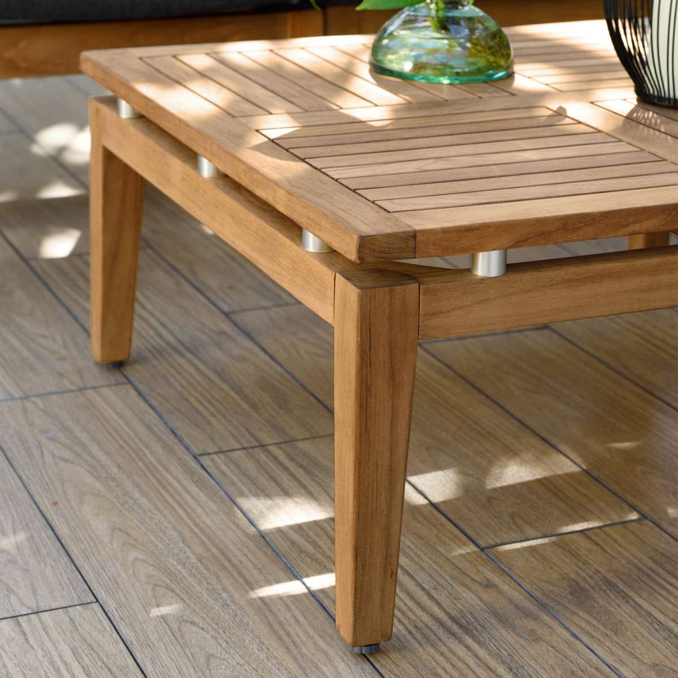 Arno Outdoor 6 Piece Teak Wood Seating Set in Charcoal Olefin By Armen Living | Outdoor Sofas, Loveseats & Sectionals |  Modishstore  - 8