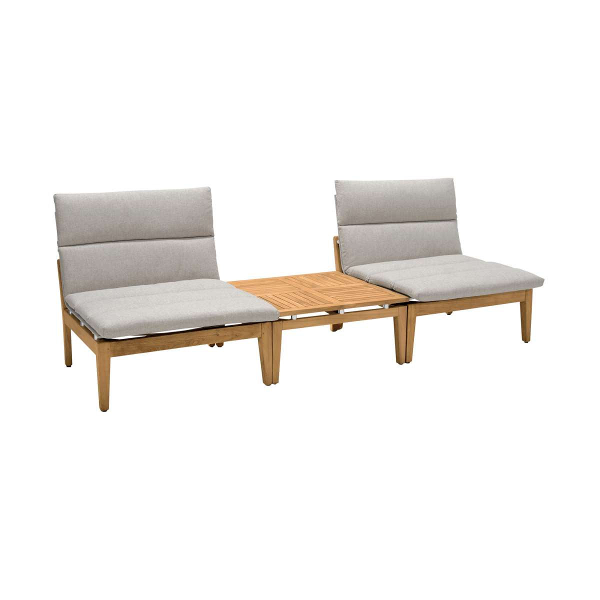 Arno Outdoor 3 Piece Teak Wood Seating Set in Beige Olefin By Armen Living | Outdoor Sofas, Loveseats & Sectionals |  Modishstore  - 3