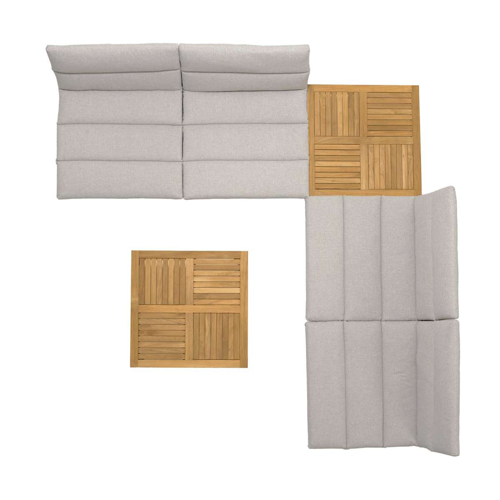 Arno Outdoor 6 Piece Teak Wood Seating Set in Beige Olefin By Armen Living | Outdoor Sofas, Loveseats & Sectionals |  Modishstore  - 4