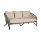 Benicia Outdoor Patio 4 Piece Conversation Set in Weathered Eucalyptus Wood and Metal with Gray Rope and Taupe Cushions By Armen Living | Outdoor Sofas, Loveseats & Sectionals | Modishstore - 3