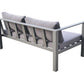 Cliff Outdoor Patio Aluminum Sectional in Grey Powder Coated Finish with Grey Fabric Cushions By Armen Living | Outdoor Sofas, Loveseats & Sectionals |  Modishstore  - 4