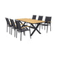 Paseo & Portals Outdoor 7 Piece Black Aluminum Dining Set By Armen Living | Outdoor Dining Sets |  Modishstore  - 2